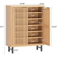 thumbnail image 2 of Tribesigns 6-Tier Bathroom Floor Cabinet with 2 Shutter Doors, Wooden Bathroom Storage Cabinet, Large Sideboard Cabient for Bathroom/Living Room, 2 of 7