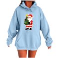 thumbnail image 2 of Uootdi Christmas Hoodies for Women Plus Size Halloween Print Floral Print Drawstring Tie Dye Soild Color Sweatshirt Loose Fit Cute Gift Hoodie Fall Pullover with Pocket, 2 of 4
