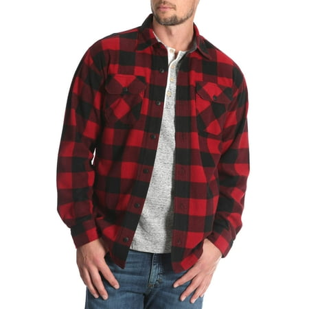 Wrangler Men's and big & tall wicking fleece shirt jacket, up to size (Best Mens Dress Shirt Brands)