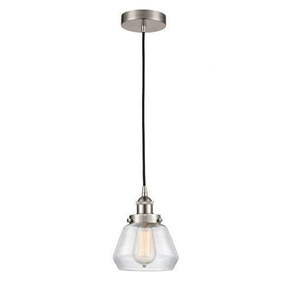616-1PH-SN-G172-LED-Innovations Lighting-Fulton - 1 Light Mini Pendant In Industrial Style-10 Inches Tall and 7 Inches Wide Brushed Satin Nickel Clear