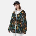thumbnail image 3 of Daiia Colorful Guitar UPF 50+ Sun Protection Hoodie Jacket Lightweight Long Sleeve Sun Shirt for Women Men with Pocket Hiking Outdoor-X-Large, 3 of 7