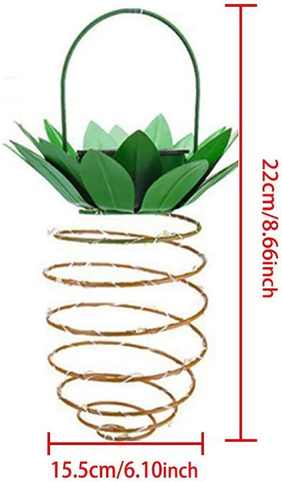 2Pack Outdoor Solar Pineapple Lights Decor, 24LED Waterproof Hanging Pineapple Lanterns for Garden Pathway Yard Lawn Walkway Balcony Gifts Decoration Path Light Outside