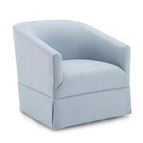 Comfort Pointe Mid-Century Fabric Solid Swivel Armchair, Sky Blue