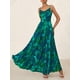thumbnail image 2 of Vestido largo floral verde BTFBM con tirantes finos, talla mediana, 2 of 8
