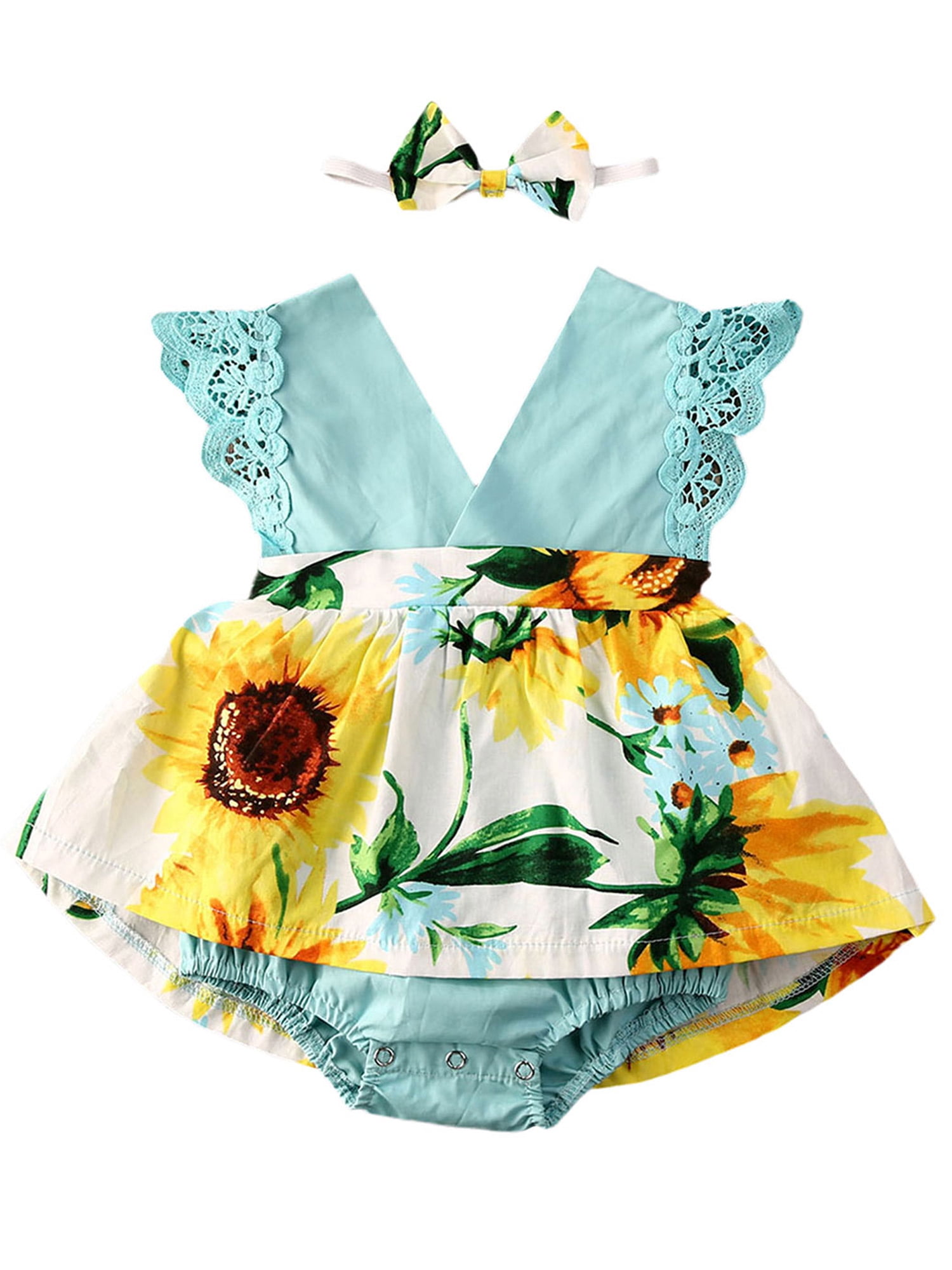 sunflower onesie baby outfit