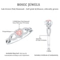 thumbnail image 6 of Rosec Jewels IGI Certified Lab Grown 1 Carat Pink Diamond Heart Engagement Ring with Halo - Pink White Diamond Crossover Ring - with Jewelry Box, 925 Sterling Silver, US 4.00, 6 of 9