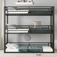 thumbnail image 3 of URTR Twin over Twin over Twin Bunk Bed, Metal Triple Bunk Bed with Safety Guardrails, Heavy-duty Bunk Bed for 3, Noise-reduced Design, Black, 3 of 8