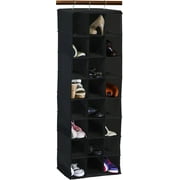 Simplehouseware Hanging Closet Organizers 24 Section Shoe Shelves, Fabric, Black