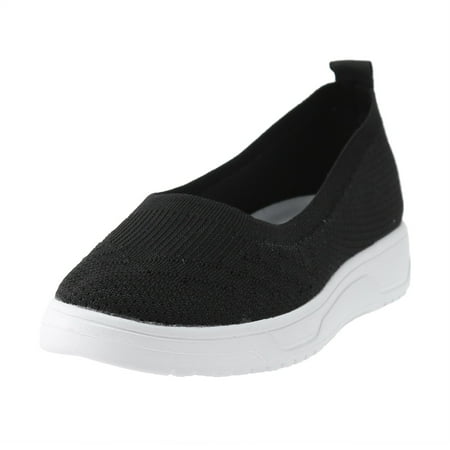 

Fsqjgq Boots for Women Size 11 Ladies Shoes Color Fashion Mesh Lightweight Breathable Slip On Flat Heel Casual Women Big Size Shoes Black 37