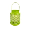 thumbnail image 2 of Melrose 10" Tropicalia Bright Green Oval Cut Pillar Candle Holder Lantern, 2 of 2