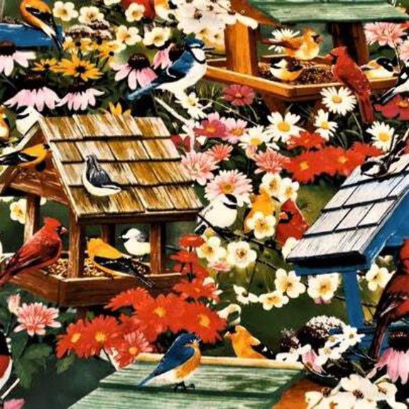 Handmade Valance, Curtain Panel, or Pillow Cover Birds