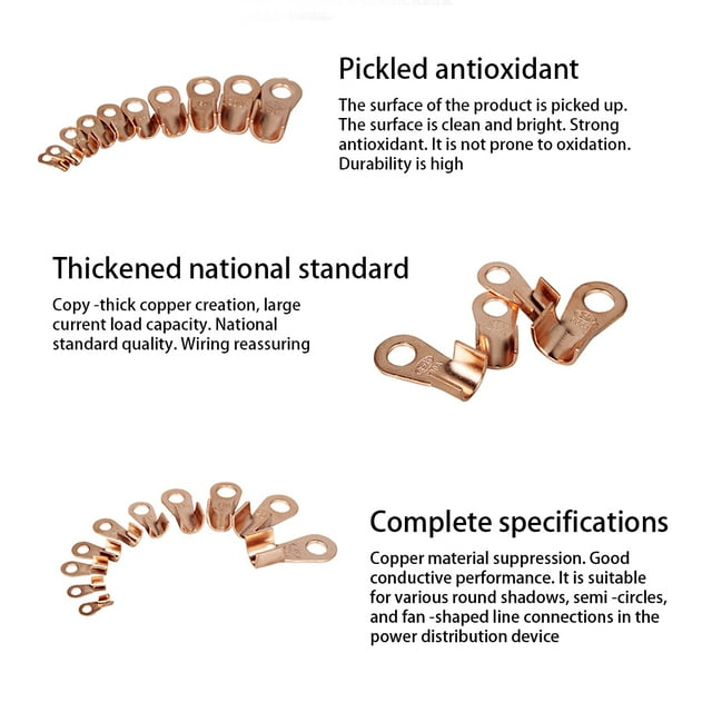 10 Pieces Mini Wire Terminals Copper Electrical Cable Parts Removable Connector Lug Ends Professional Cord Connection Fixing Accessories 20A