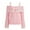 Pink, variant on Women Cold Shoulder Sweater Long Sleeve Contrast Lace Splicing Knit Pullovers Off Shoulder Bow Front Fall Winter Jumper Tops