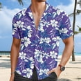thumbnail image 2 of Men's Shirts Beach Trendy Comfortable Loose Casual Collar Button Open Short Sleeve Shirt Top L, 2 of 4