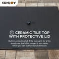 thumbnail image 4 of Sunjoy Lynch Square Ceramic tile top with all-weather wicker Propane Powered Firepit, 4 of 10