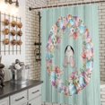 thumbnail image 4 of Shower Curtain for Bathroom Easter Bunny Colorful Egg Waterproof Bath Curtains Shower Curtains with Hooks,Pastoral Flower Rabbit Wood Plank Bathroom Curtain Privacy Drapes for Bathtubs Toilet 72x72in, 4 of 9
