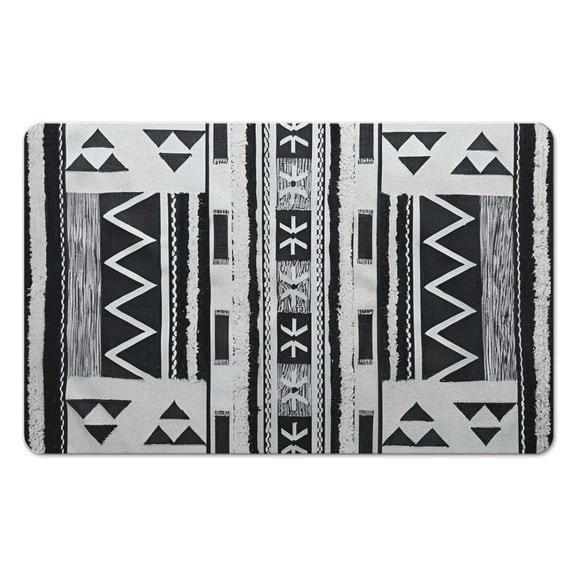 Bath Rug Runner 20x32 in Bathroom Rugs Non-Slip Tribal Style Bath Mat Soft Luxury Microfiber Machine-Washable Floor Rugs for Tub Showe