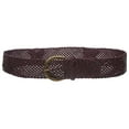 thumbnail image 2 of 2" (50mm) Wide Horseshoe Genuine Leather Braided Woven Round Belt, 2 of 2