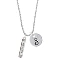 thumbnail image 1 of Delight Jewelry Silvertone Always My Sister Bar Silvertone Script Initial Disc - S - Charm Necklace, 20"+3", 1 of 4