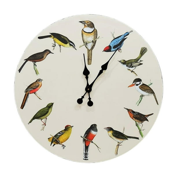 Reloj de pared de pájaro, reloj de pared moderno, silencioso, minimalista, decorativo, de madera para 12 pulgadas