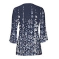 thumbnail image 5 of LEAVINGSUO Fall Winter V Neck Long Tops for Women, Womens Tops Clearance Fashion Women's Summer V-Neck 3/4 Sleeve Print Casual T-Shirt Blouse, 5 of 5