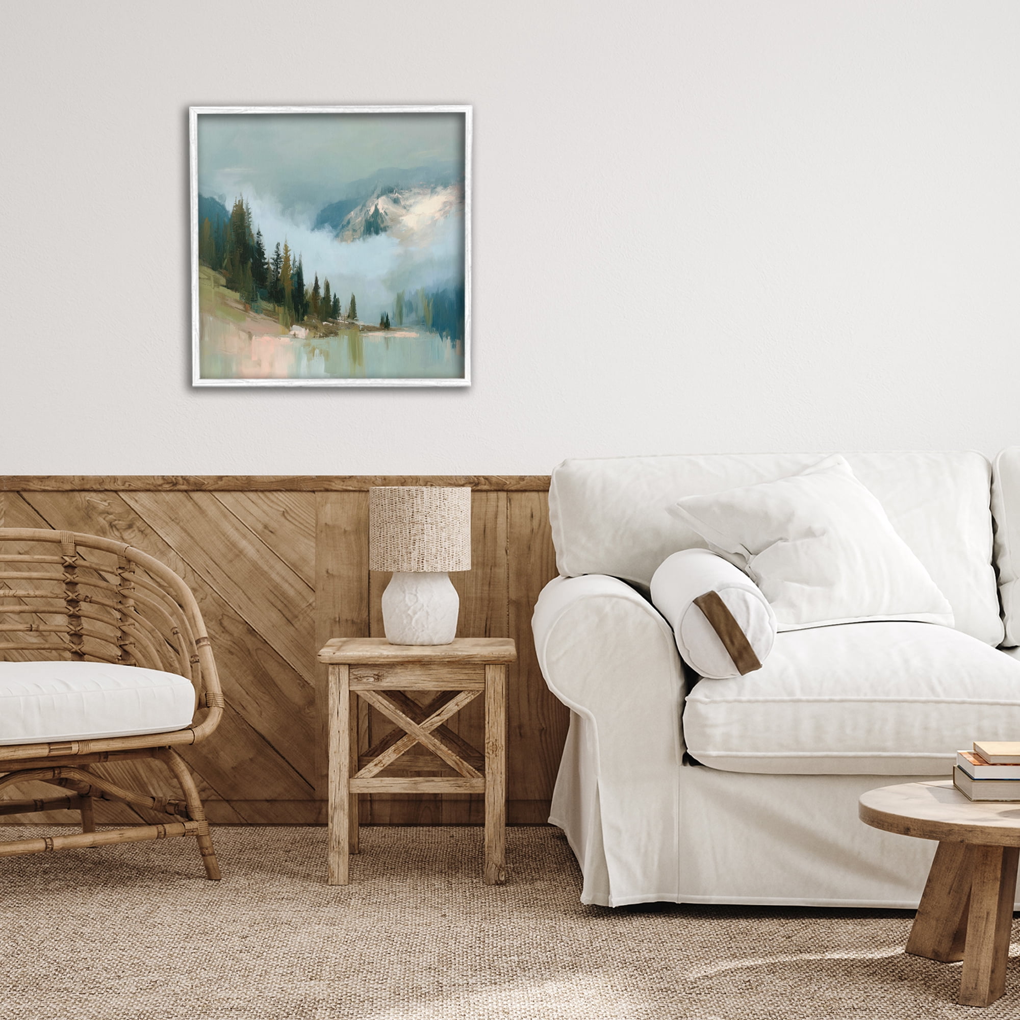 Stupell Industries Fog On The Mountains White Framed Giclee Art, design by Kim Curinga