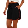 thumbnail image 2 of LEKWK Running Shorts for Women High Waisted Casual Athletic Shorts with Pockets Drawstring Relaxed Fit Workout Bottoms Summer Sporty Gym Outfits, 2 of 8