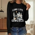 thumbnail image 1 of MHFRRA Camisetas de Manga Larga Estilo Western para Mujer, Camisetas Vintage de Música Country para Otoño, Sudaderas para Senderismo y Viajes, Camisetas Negro, 1 of 3