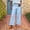 Blue, variant on Commuter Cropped Wide Leg Pants Women Travel With Pockets Straight Leg Casual Vacation Beach Pants Wide Leg Gym Workout Leggings Loose Fit High Waist Elastic Waist Pants Red L