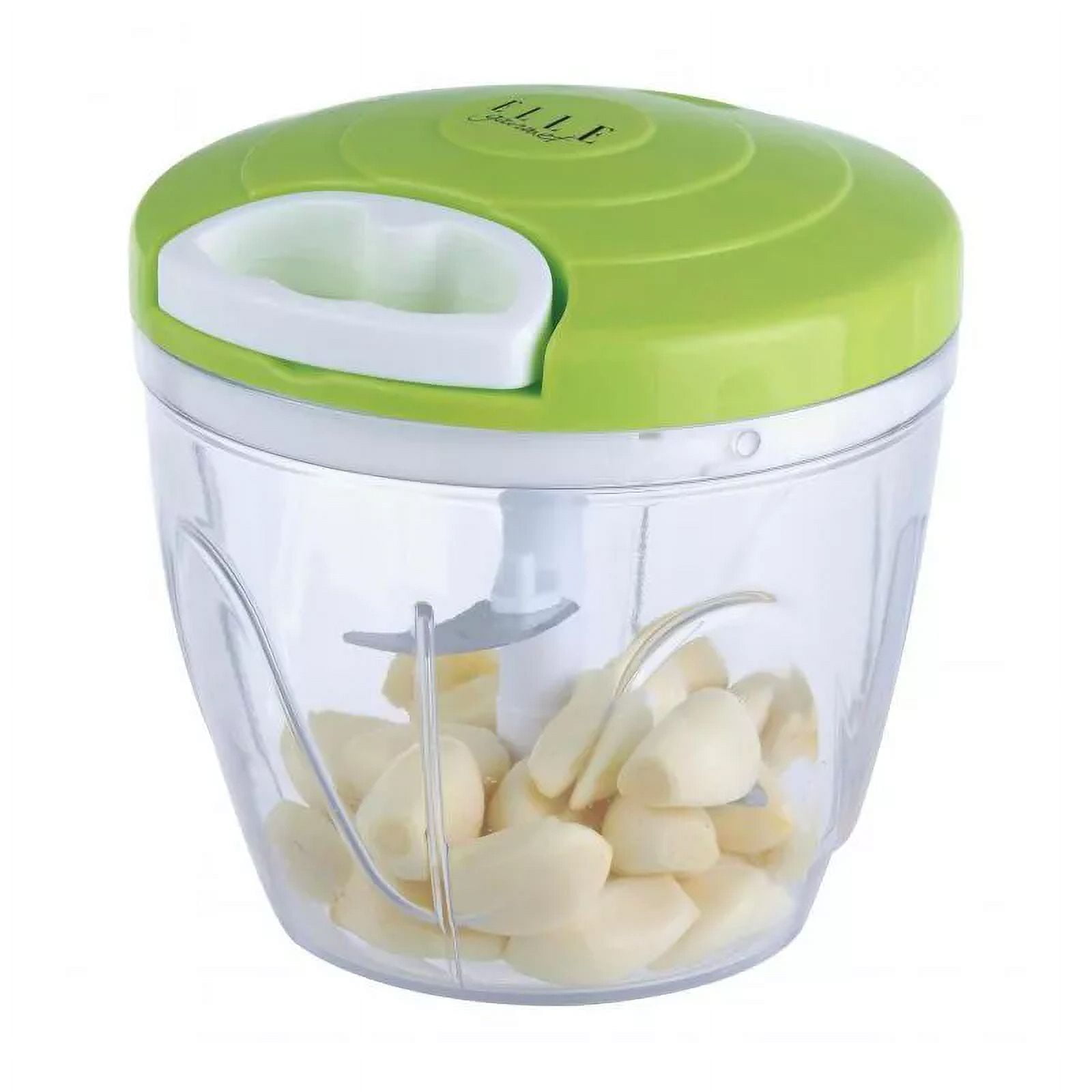 4.25 Cup Manual Mini Food Processor – 1L Pull Cord Chopper with 5 Stainless Steel Blades & Mixer Blade, BPA-Free, Dishwasher Safe