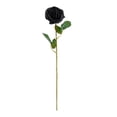 thumbnail image 1 of Flor de rosa artificial con hojas verdes, rama de flor de seda falsa realista, decoración para el hogar, la oficina, la boda, la fiesta, centro de mesa, 1 of 8