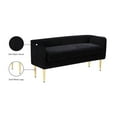 thumbnail image 2 of Meridian Furniture Audrey Black Velvet Bench, 2 of 6
