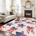 thumbnail image 3 of Independence Day Washable Living Room Rugs 5'x8', Patriotic US Flag Red Blue Stripe Star Bow Fireworks Low Pile Throw Large Area Rug Non-Slip Sturdy Edge Binding Carpet for Living Room Kitchen Office, 3 of 9