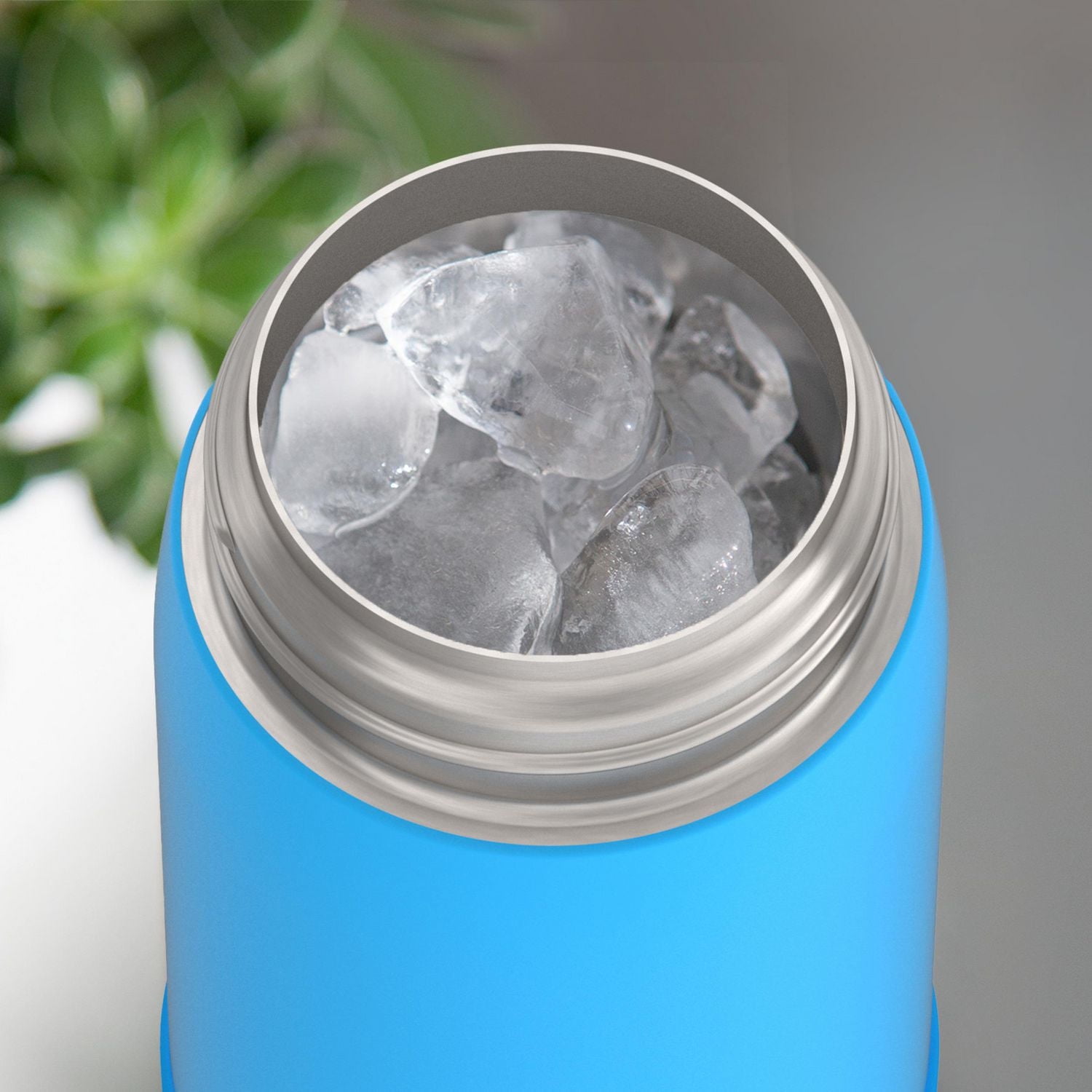 Thermos Biberon à Paille en Acier Inoxydable Isolé sous Vide 10 Oz, Bleu
