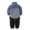 thumbnail image 4 of Boys Long Sleeve Striped Denim Jacket and Letter Print Pants Set Casual Outfit for Children Spring Autumn Wear, 4 of 7