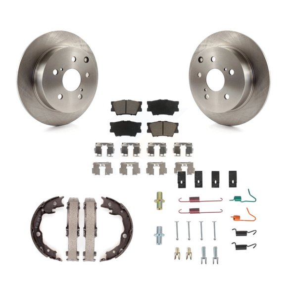 CMX Rear Disc Rotors Ceramic Pads Parking Brake Shoes and Hardware Kit for Car Toyota Matrix Pontiac Vibe K8C-104425