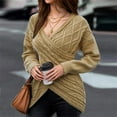 thumbnail image 2 of Timegard Womens Going out Tops Sweaters Slim Fitting V Neck Irregularly Longs Sleeve Pullover Fall Winter, 2 of 7