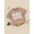 thumbnail image 3 of Bagilaanoe Newborn Baby Girl Boy Summer Rompers Letter Embroidery Short Sleeve Bodysuits 3M 6M 12M 18M Infant Casual One Piece Short Jumpsuit, 3 of 8