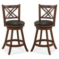 thumbnail image 1 of Costway 24" Swivel Bar Stools Set of 2 Upholstered Counter Stools with Cushion & Footrests, 1 of 8