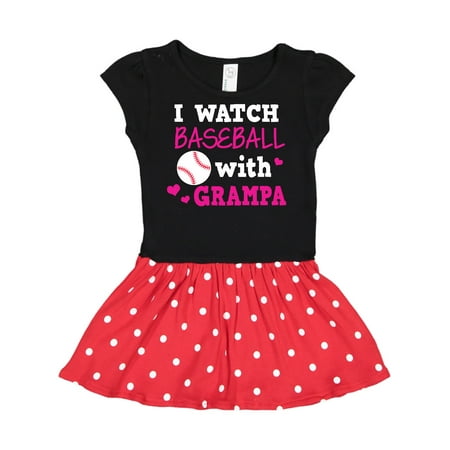 

Inktastic I Watch Baseball with My Grampa Gift Toddler Girl Dress