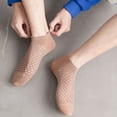 thumbnail image 6 of 5 pairs Soft Summer Breathable Sweat-absorbing Low Tube Men Ankle Socks Mesh Boat Sock Mesh Men Short Socks WHITE, 6 of 8
