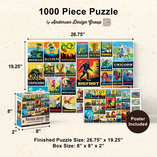 MasterPieces 1000 Piece Jigsaw Puzzle - Mythical Creatures Vintage
