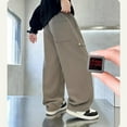 thumbnail image 5 of Cethrio Boys Casual Sweatpants, Loose Fit Open Bottom Running Straight-leg Pants with Pockets Khaki Size 14-16, 5 of 8
