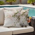 thumbnail image 2 of Outdoor Pillow Cover Green Leaf Set of 2 Waterproof Throw Pillowcases Pink Flower Vine Decorative Patio Furniture Pillows for Couch Garden Indoor & Outdoor Use, 2 of 9