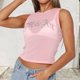thumbnail image 1 of Camiseta Sin Mangas Top ajustado para mujer Ver a través Slim Fit Cuello redondo Traje de calle de diamantes brillantes Cgtredaw Rosa S para Mujer, 1 of 1