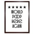thumbnail image 1 of Funny Toilet Review Sign Five Stars Would Poop Here Again Funny Bathroom Wall Art Decor Art Print Framed Poster Wall Decor 12x16 inch, 1 of 5