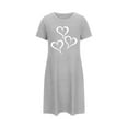 thumbnail image 5 of Oksale Cute Love Printing Sleep Shirts for Women Soft Cozy Cotton Mini Night Gown Short Sleeve Round Neck Summer Sleepwear for Holiday 2025 Gray XL, 5 of 7