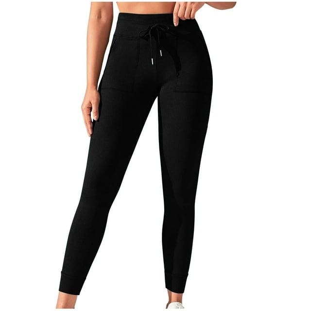 Birdeem Pants for Women Women Solid Color Drawstring Waist Up Exercise Yoga Pants with Side Pockets