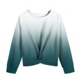 thumbnail image 6 of MKOSPLRT Girl's Casual Twist Front Tops Long Sleeve Tie Dye Pullover Crew Neck Crop Sweat Shirts Loose Fit T Shirts Fashion Sweatshirts, 6 of 6