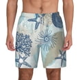 thumbnail image 2 of Picia Algae Corals and Seashells pattern Mens Swim Trunks with Compression Liner Stretch Beach Shorts Quick Dry with Zipper Pockets No-Chafing Board Shorts-X-Large, 2 of 9